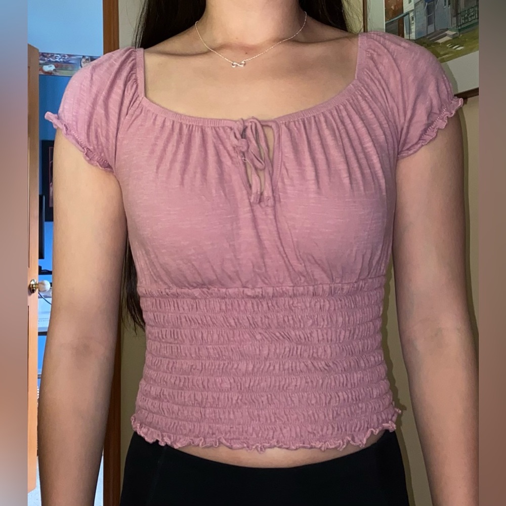 Cropped blouse top